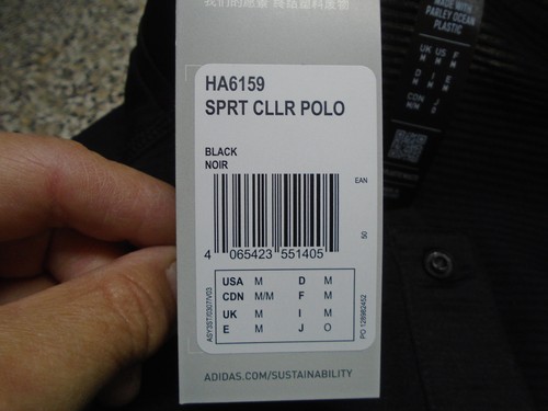 NEW MENS ADIDAS GOLF SS BLACK TEXTURED STRIPE POLO SHIRT~ SIZE~ MEDUIM 42" CHEST - Picture 8 of 10
