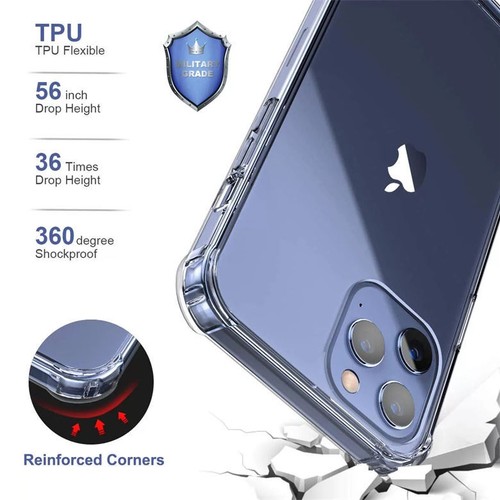 Clear Shockproof Bumper Back Case Cover For iPhone 14 Pro Max Plus 13 Pro Max 12 - Picture 9 of 12