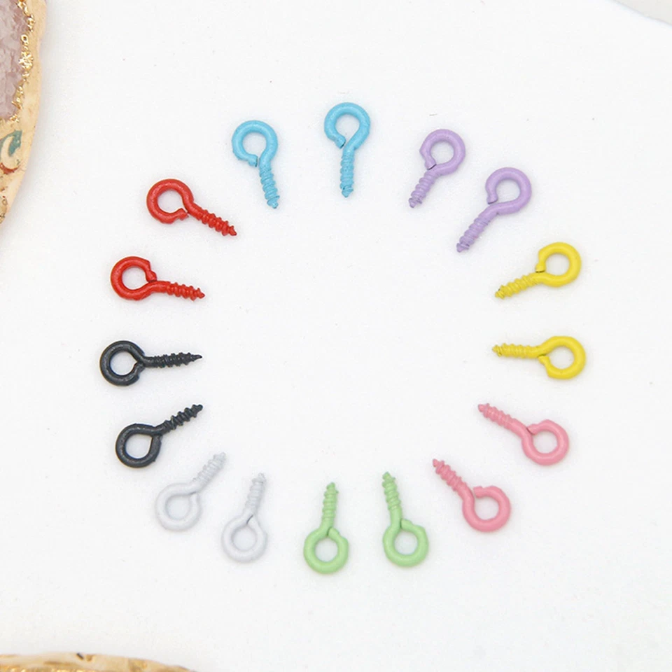 Artesanía Mezcla Color Metal Tornillo Ojo Pasadores Fianzas 8mm 10mm Ganchos Ojales Envío Gratis Foto 4 de 4