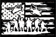 US Flag  US Military II - Car/SUV/Truck Vinyl Die-Cut Peel N' Stick Decals