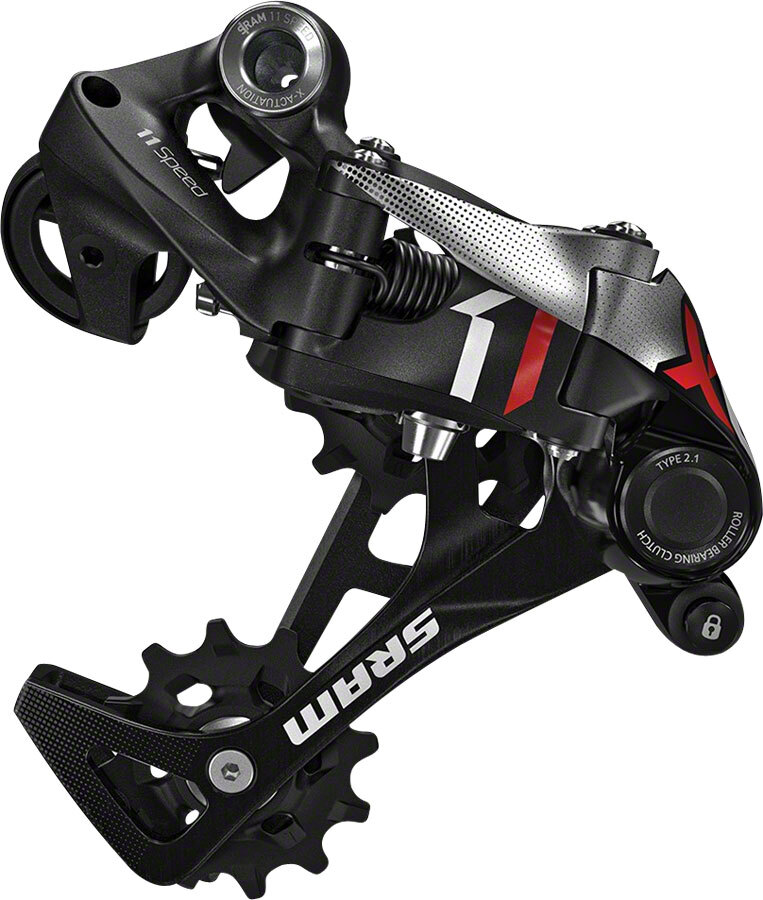 Задний переключатель передач SRAM X01 - 11-ступенчатый, Средний, Черный/Красный