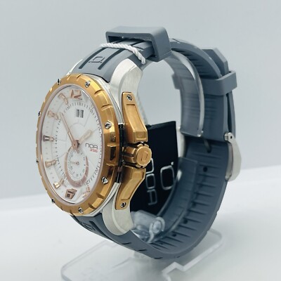 NOA 356 Men's Quartz Rose Gold Silver Sapphire Crystal 44mm Swiss