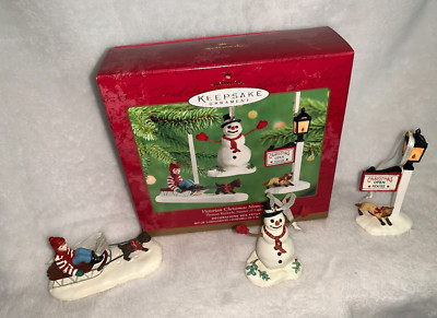 New 2001 Hallmark Thomas Kincade Victorian Christmas Memories 3 Piece Ornament
