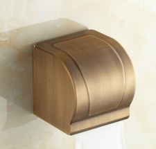 Antigua caja porta rollos de papel higiénico impermeable para baño de montaje en pared de latón 2ba303