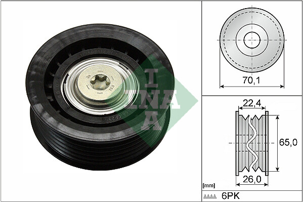 INA 532 0471 10 Umlenk- Und FüHrungsrolle, Keilrippenriemen FüR Ford, Jaguar-image