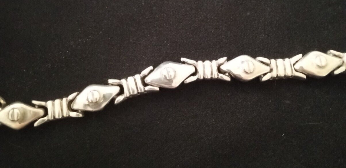 Sterling Silver, Abstract toggle clasp bracelet. - image 3