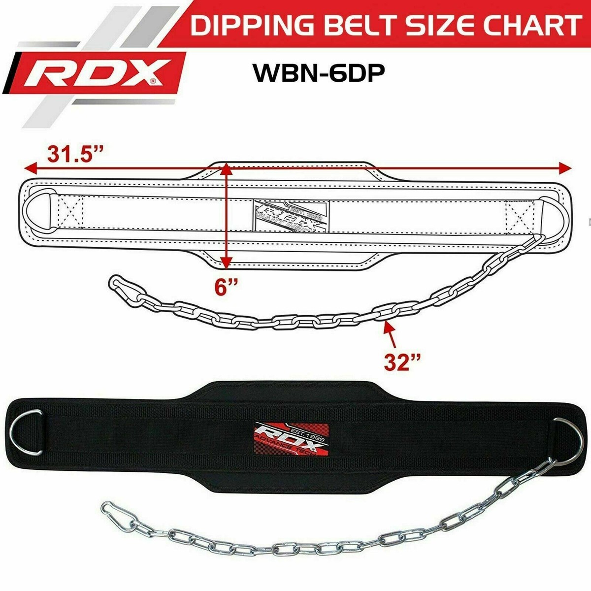 Weight Lifting dip Belt by RDX, Powerlifting Training Fitness Belt