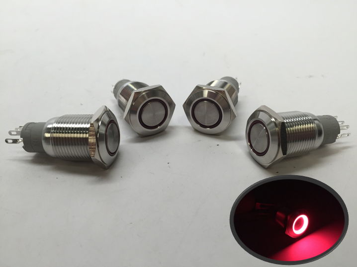 2 Of MARINE BOAT SS304 RED LED 12V 5A FLUSH LIGHT ON-OFF PUSH - Foto 10