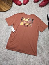 Hurley Men Shirt Extra Large Camp Surf Crew Neck Red Clay Cotton Soft NWT $28.00