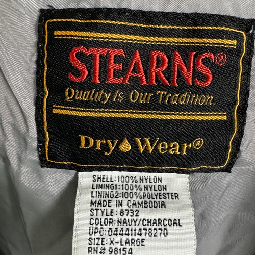 Stearns Dry Wear Jacket Size XL Gray Blue Waterproof Full Zip Windbreaker Rain - Picture 10 of 15