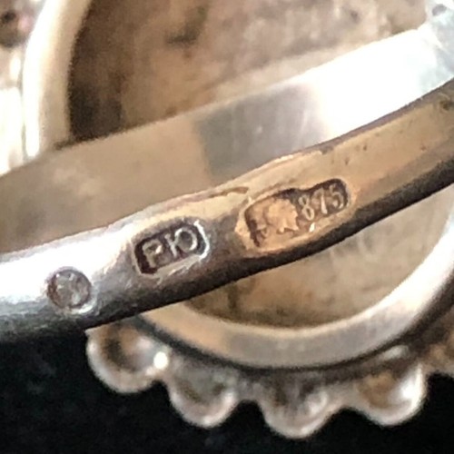 Rare Poland Antique Natural Baltic Amber 875 Silver Ring marked '875', Size 7.75 - Picture 7 of 7