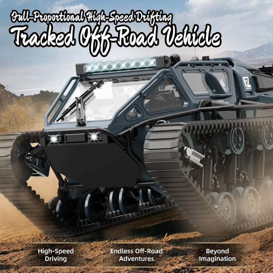 1/16 RC Tank High Speed Off-Road 4WD Crawler Military Vehicle with Light-Gray - Image 2 of 4