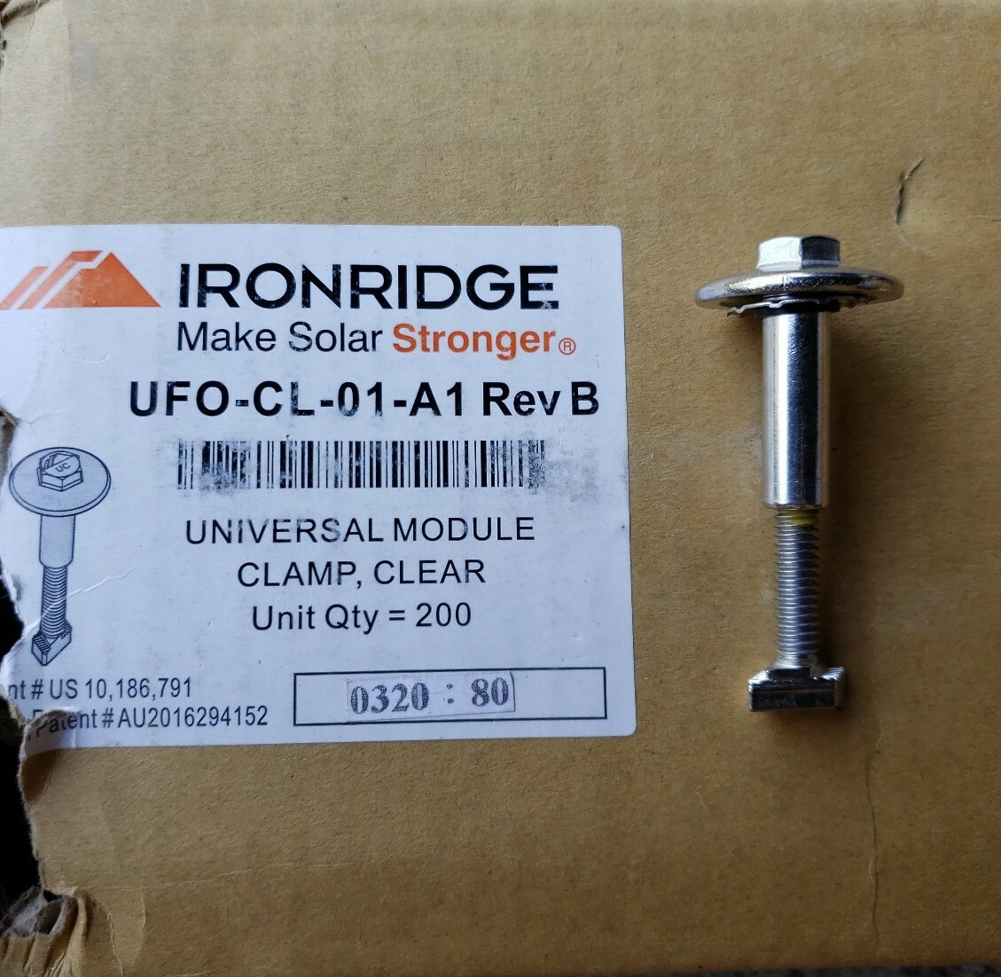 8 IronRidge UFO-CL-01-A1 Rev B Universal Module Clamp CLEAR EIGHT