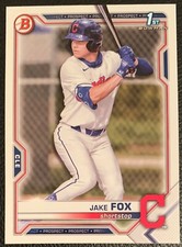 2021 BOWMAN DRAFT JAKE FOX CLEVELAND INDIANS PROSPECT #BD-102 1ST BOWMAN PAPER