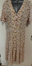 Numph Nubabette Pink Floral Midi Length Tea Dress Size 38 UK 10