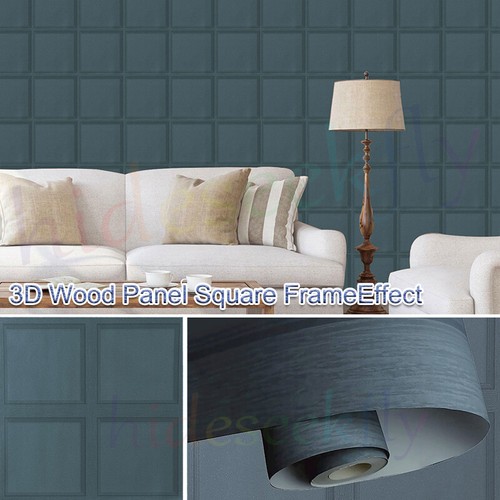 Plain Blue Stripe Bedroom Wallpaper Glitter Flock Textured Wall Paper Home Decor - Picture 15 of 58