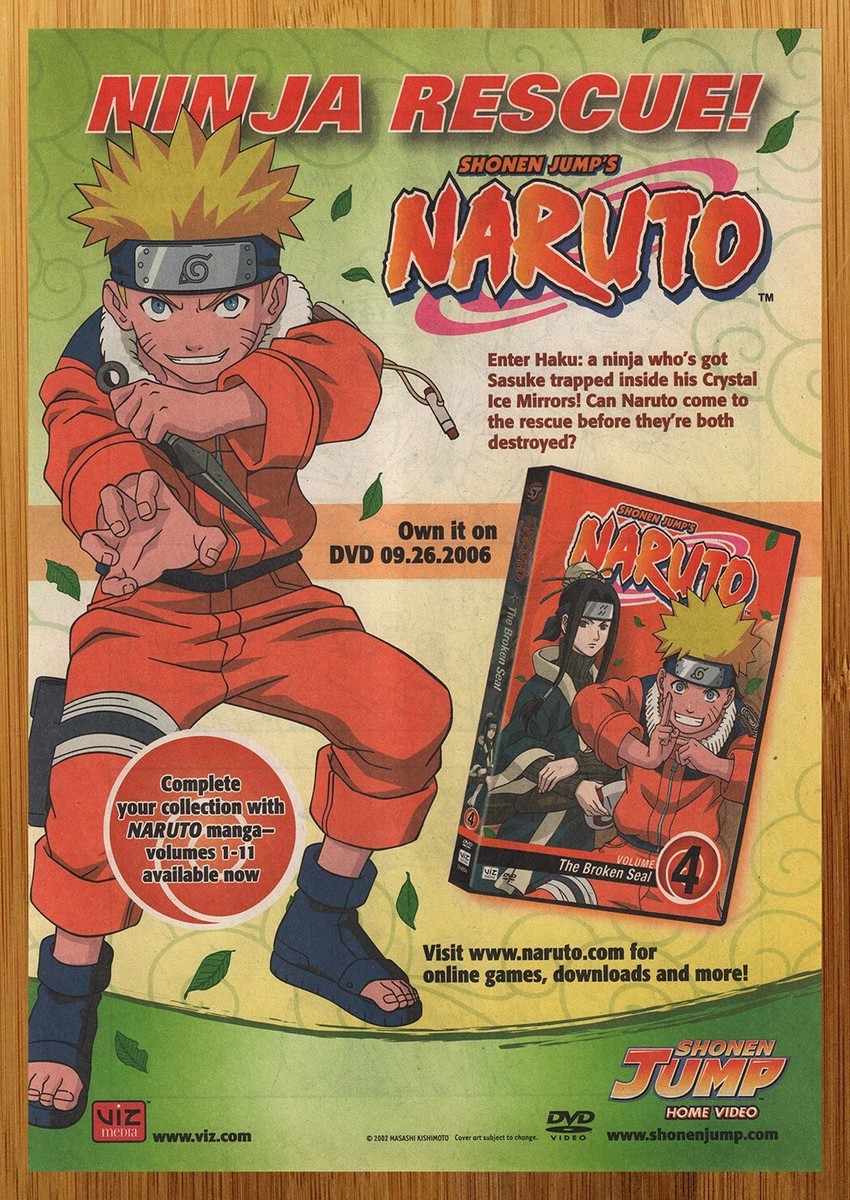 2006 Naruto Anime Series Vintage Print Ad/Poster Broken Seal DVD