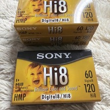 Sony Hi8 Digital8 60/120 HMP P6-120HMPL, LOT of 4 Sealed Camcorder Tapes/17
