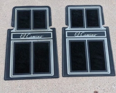 Vintage BLACK Chevy EL CAMINO Plasticolor Floor Mats EXCELLENT Condition
