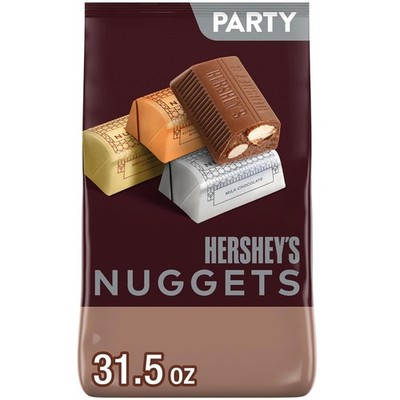 Hersheys Nuggets Assorted Chocolate Candy Mix 31.5 Oz Bulk Individually Wrapped.