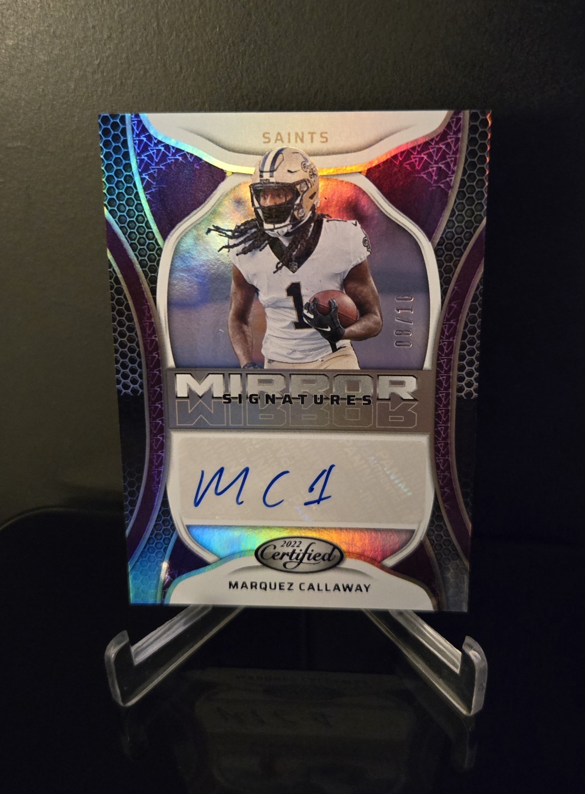 #d/10 AUTO 🔥 MARQUEZ CALLAWAY RC 2022 Panini Certified Purple Mirror Signatures
