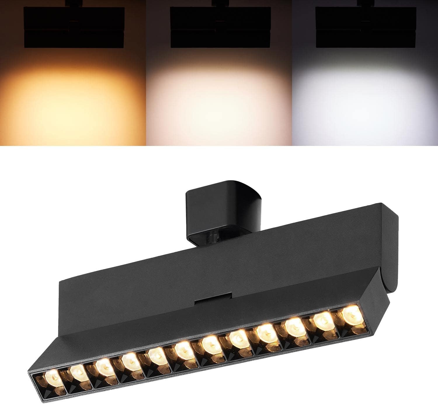 Vanoopee 3-Color Dimmable LED Track Lighting Heads H Type Bright Track Light Hea