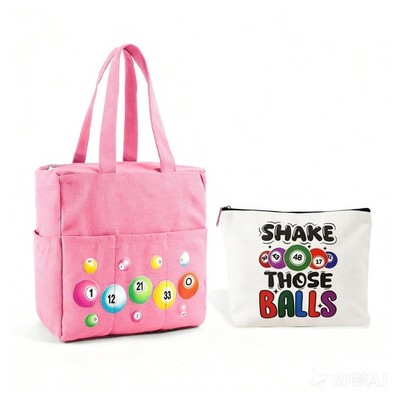 Bingo Bags with Pockets on Clearance, Bingo Bag with Zipper and Polyester Bin...