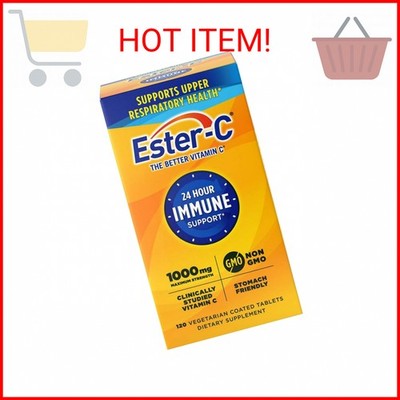 Ester-C Vitamin C 1000 mg Coated Tablets, Immune System Booster, Stomach-Friendl