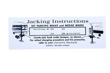 1962 Cadillac All Regular Jack Instruction Decal Reproduction