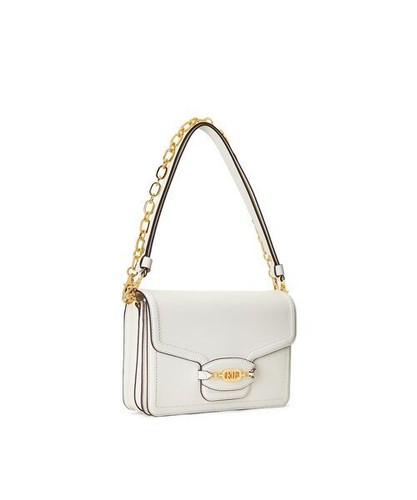 Brand New Lauren Ralph Lauren Leather Medium Sydnee Shoulder Bag Off White Gold
