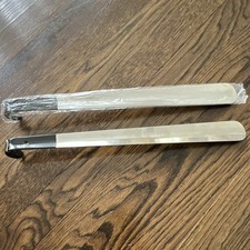 Vetoque Metal Long Handle Shoe Horns 2-Pack Silver/Black w/ Hanging Hole