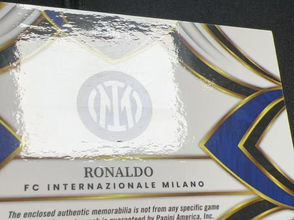 2025-26 Panini Select Serie A Ronaldo Jersey Patch Auto Peacock Prizm SSP view 3