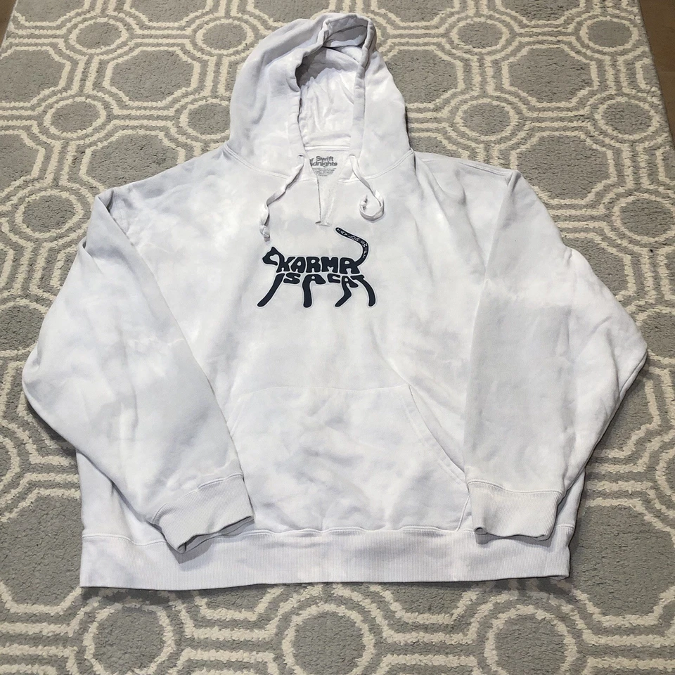 Sudadera con Capucha Taylor Swift Midnights Karma is a Cat Talla 2XL Blanca Gris Foto 2 de 4