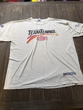 Vintage Russell Athletic World Team Tennis Shirt XL Made in USA Dupont Promo