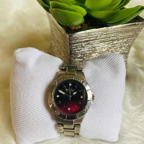 Mossimo Stainless Steel Watch with Gradient Black to Red Dial