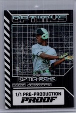 Keon Johnson 2025 Leaf Optichrome Baseball 1/1 Pre Production Proof