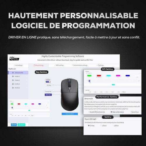 M3 Souris sans Fil 47g Ultra-Légère avec Capteur de Haute Précision PAW3950 S... - Photo 8/9