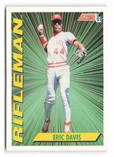 1991 Score #696 Eric Davis Cincinnati Reds