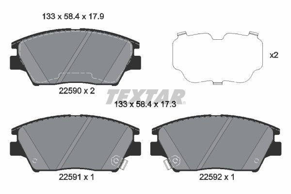 Front Brake Pad Set Fits Ssangyong Textar 2259001 1 Year Warranty - Image 11