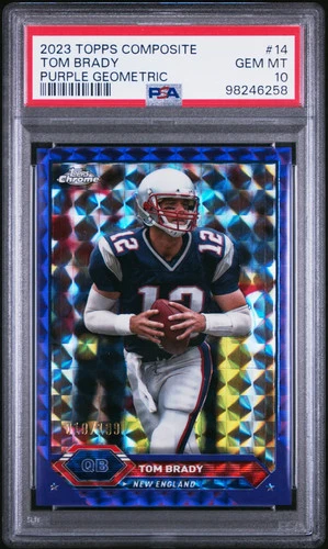 2023 Topps Composite Tom Brady #14 010/199 PSA 10 Purple Geometric Refractor
