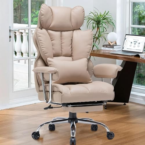 Heavy Duty 400LB Big & Tall PU Leather Office Desk Chair