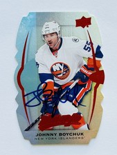 Johnny Boychuk Islanders Autographed 2016-17 UD MVP Level 1 Teal Card #122 COA
