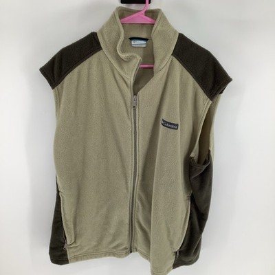 Columbia Steens Mountain Mens Fleece Vest Full Zip Tan Brown Colorblock 2XL