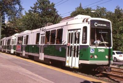 MBTA Green Line 3461 C Cleveland Circle Platform Boston MA 35mm Slide [761]