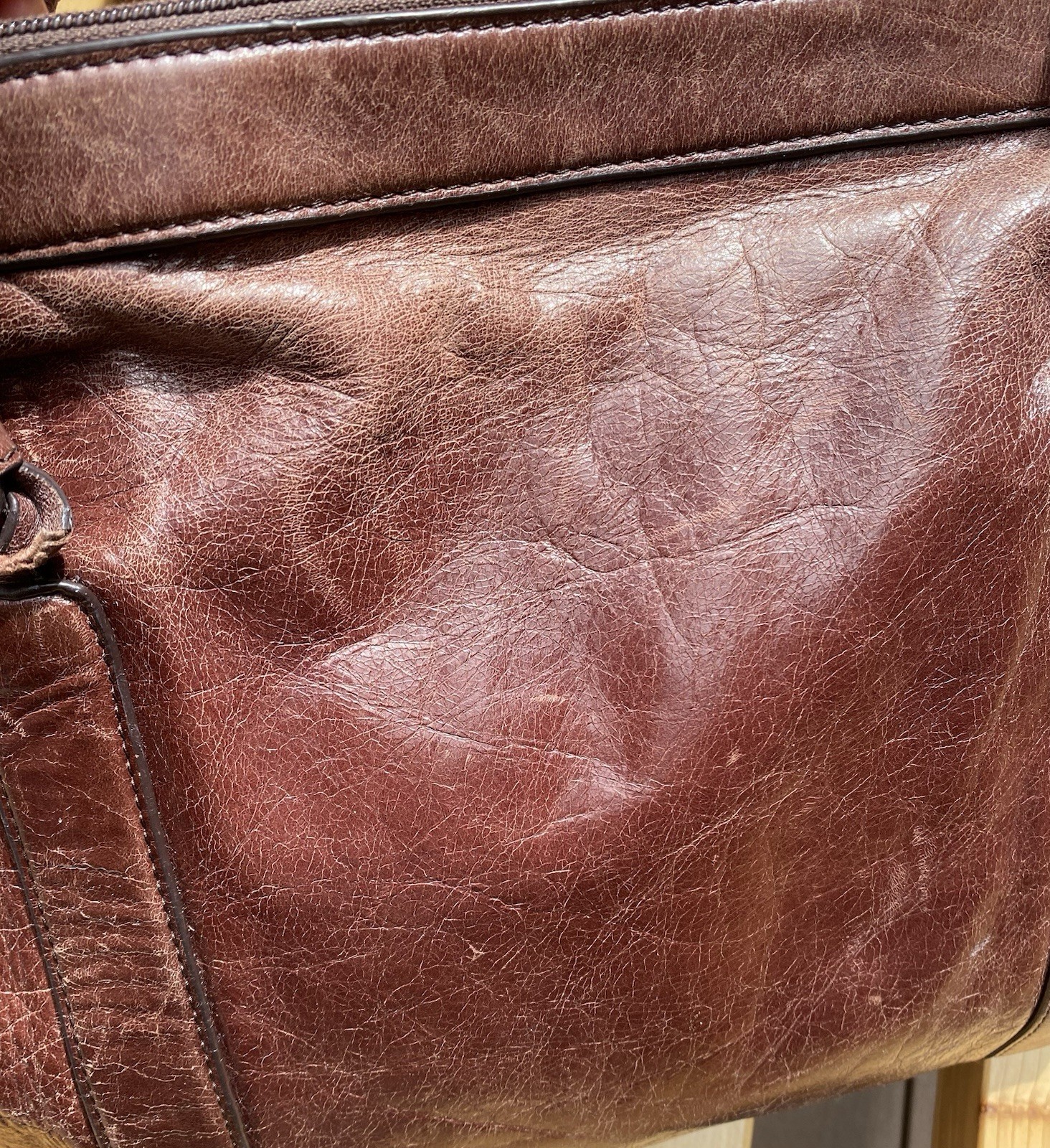 Hobo International Leather Purse Shoulder Hand Bag Brown Y2K Vtg *read