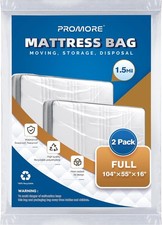 2PK Mattress Bag for Disposal Moving or Storage, Plastic Waterproof Mattress Pro