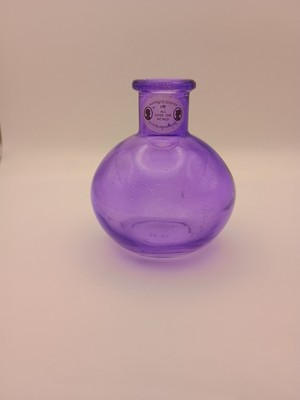 Sostrene Grenes Glass Purple Amethyst Round Bulb Bud Vase Marked HR 1  2 3/4''