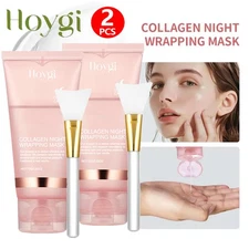 2Pack Collagen Overnight Wrapping Peel Off Facial Mask Renewal Night Skin Care