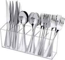 Acrylic Cutlery Storage Organizer Holder Silverware Caddy for Kitchen Countertop