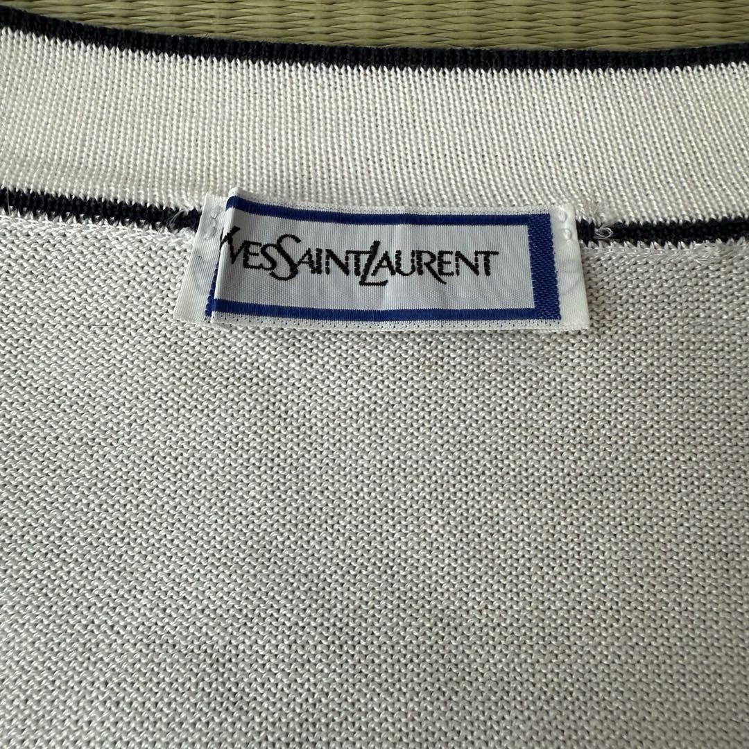 Autentico cardigan Yves Saint Laurent manica lunga colore bianco donna